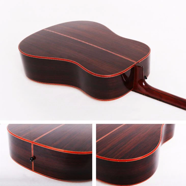Solid Mahogany Inlay Acoustic Guitar